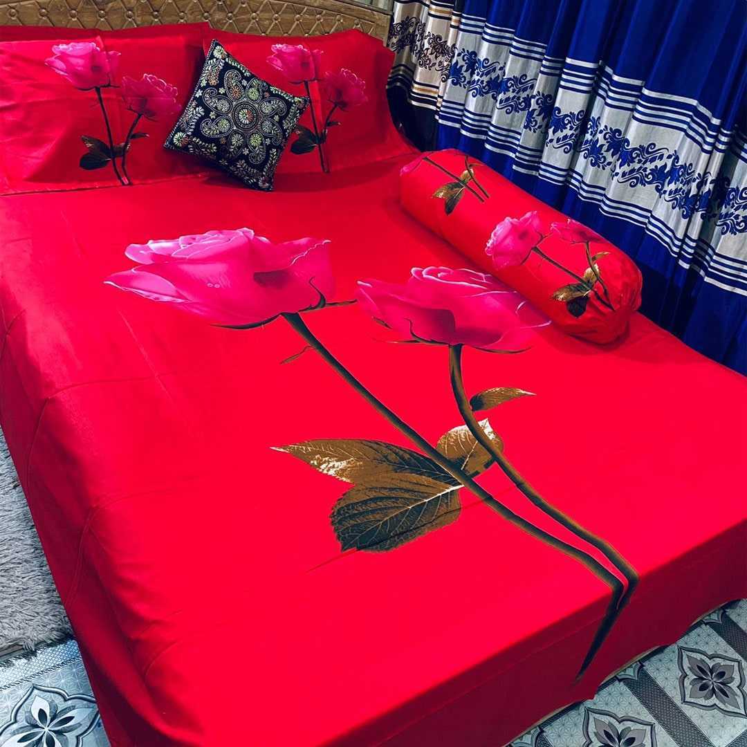 Luxury,3D,Design,Cotton,King,Size,Bedsheet